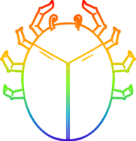 rainbow gradient line drawing of a giant bug cartoon png