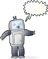 funny cartoon robot with speech bubble png