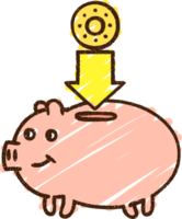 desenho de giz de cofrinho png