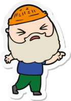 autocollant d'un homme de dessin animé avec barbe png