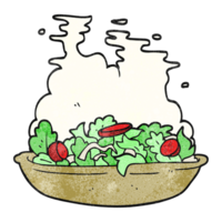 hand- getextureerde tekenfilm salade png