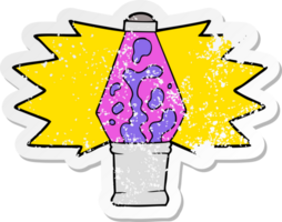 distressed sticker of a cartoon lava lamp png