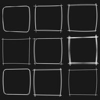 sketch frame border. Simple doodle rectangle pencil frame border shape for text quote template vector