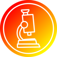 microscopio y diapositiva circular icono con calentar degradado terminar png