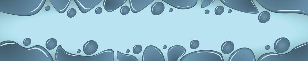 Clear water drops border. Drop frame banner vector