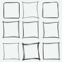 sketch frame border. Simple doodle rectangle pencil frame border shape for text quote template vector