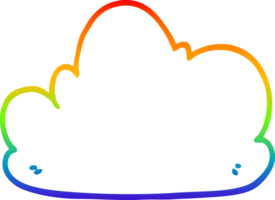 rainbow gradient line drawing of a cartoon cloud png