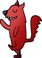 cartoon doodle fox walking png