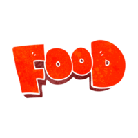 hand retro cartoon word food png