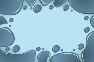 Clear water drops border. Drop frame banner vector