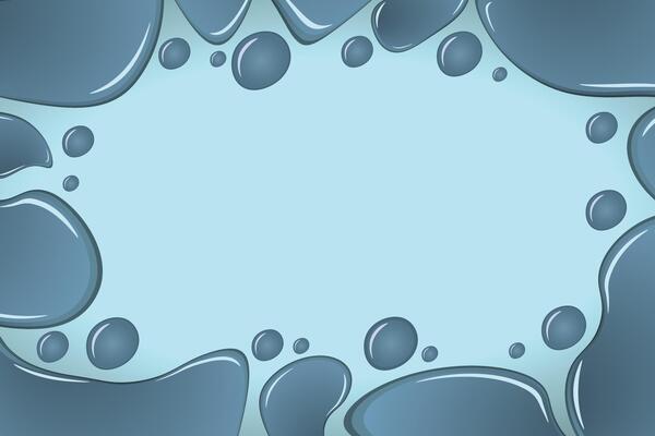 Clear water drops border. Drop frame banner