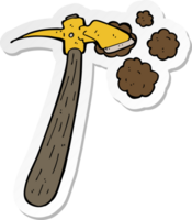 sticker of a cartoon pick axe png