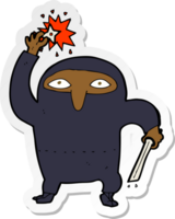 klistermärke av en tecknad ninja png
