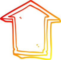 warm gradient line drawing of a cartoon direction arrow png