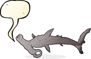 tiburón martillo de dibujos animados con burbujas de discurso png