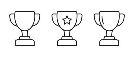 Trophy line icon. Trophy cup, winner cup, victory cup icon. Reward symbol sign for web and mobile. vector