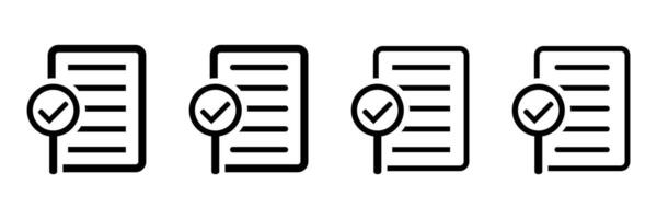 Audit icon. Simple element from audit collection. Document icon with magnifying glass and check mark. Filled Audit icon for templates, infographics and more. vector