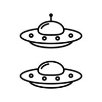 Cartoon UFO icon, alien spaceship icon. vector