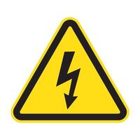 High voltage sign with lightning vector