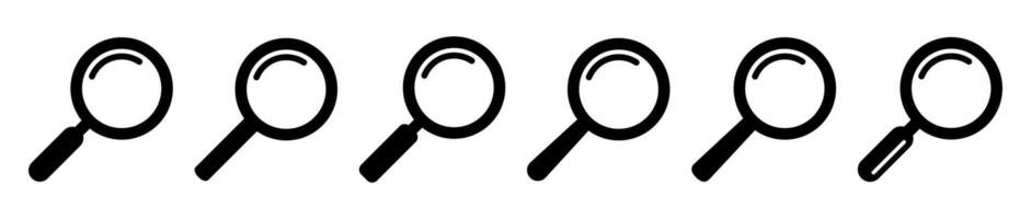 Search icon. Magnifying glass icon, magnifier or loupe sign. vector