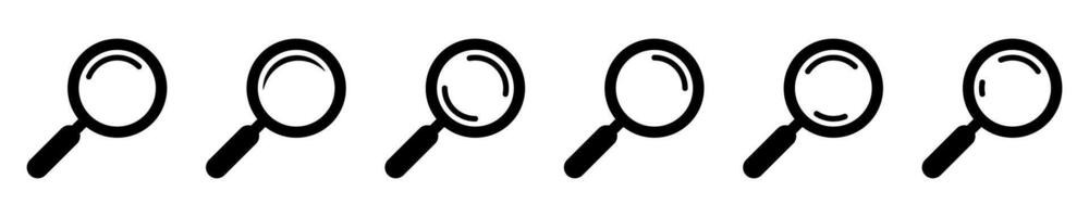 Magnifying glass icon, magnifier or loupe sign. Search icon. vector