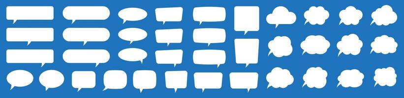 Set of speech bubbles. Speak bubble text, cartoon chatting box, message box. Blank empty white speech bubbles. vector