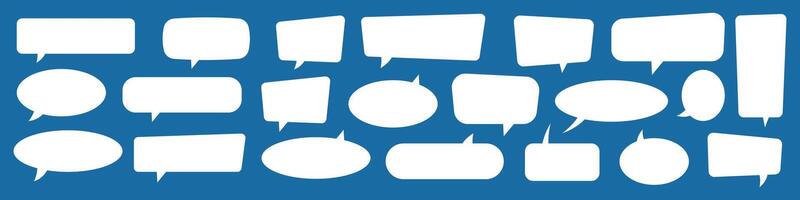 Set of speech bubbles. Speak bubble text, cartoon chatting box, message box. Blank empty white speech bubbles. vector