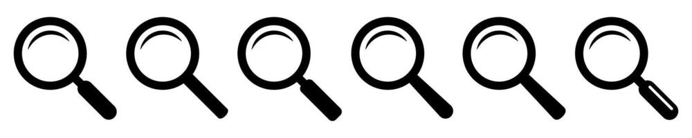 Search icon. Magnifying glass icon, magnifier or loupe sign. vector