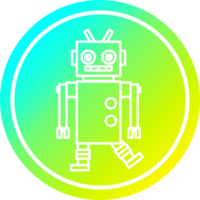 dancing robot circular icon with cool gradient finish png