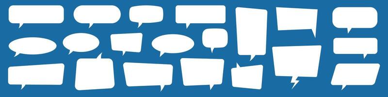 Set of speech bubbles. Speak bubble text, cartoon chatting box, message box. Blank empty white speech bubbles. vector