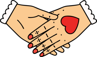 tatouage dans traditionnel style de une paire de mains png