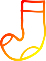 warm gradient line drawing of a cartoon old sock png