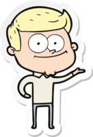 sticker of a cartoon happy man png