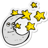 sticker of a happy cartoon moon png