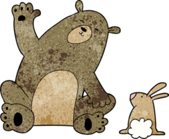 cartoon bear and rabbit friends png