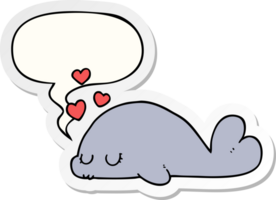 cute cartoon dolphin with speech bubble sticker png