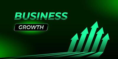 Dark green arrows of business sale growth vector