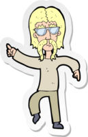 sticker of a cartoon hippie man wearing glasses png