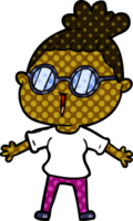 cartoon woman wearing spectacles png