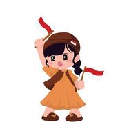 cute 17th of august competition character illustration. indonesia holiday event. vector