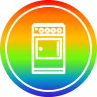 cocina Horno circular icono con arco iris degradado terminar png