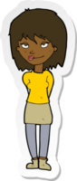 sticker of a cartoon happy woman png