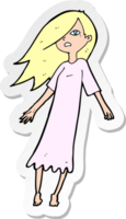 sticker of a cartoon ghost like girl png