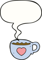 I love coffee cartoon cup with speech bubble png