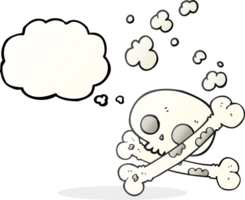 hand drawn thought bubble cartoon old pile of bones png