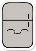 sticker of a cute cartoon fridge  zer png