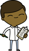 cartoon smiling man with clip board png
