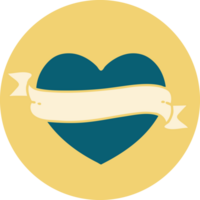 iconic tattoo style image of a heart and banner png