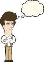 cartoon annoyed man with thought bubble png