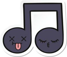 sticker of a cute cartoon musical note png